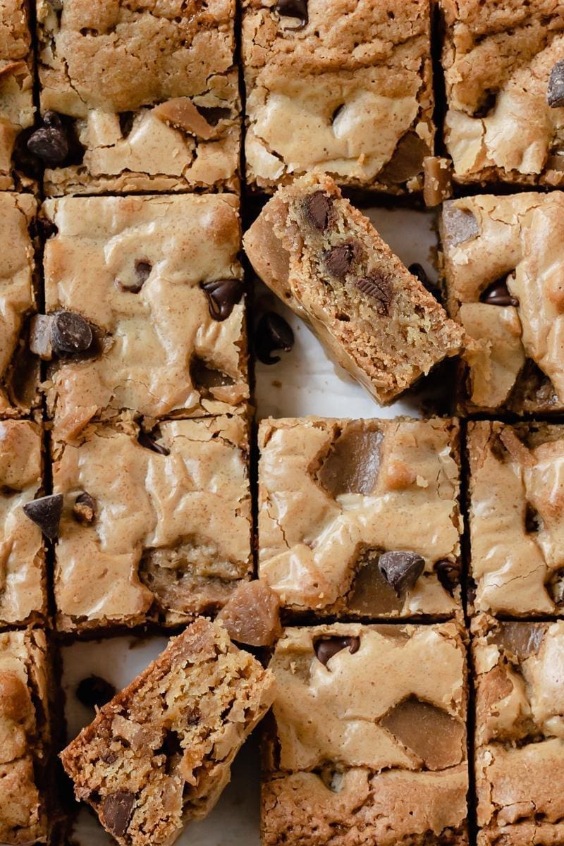 Toffee Chocolate Chip Blondies