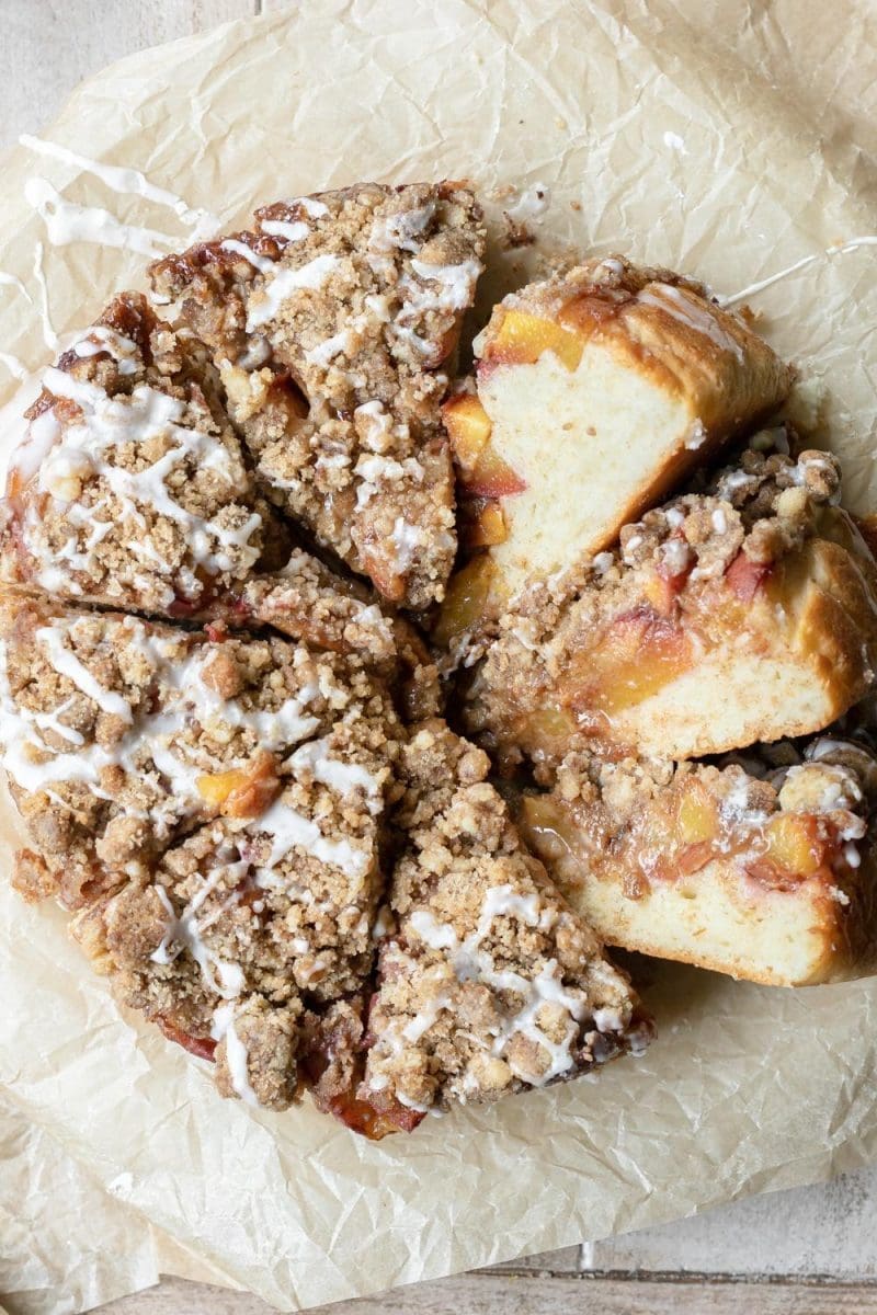 Peach Brioche Crumb Cake