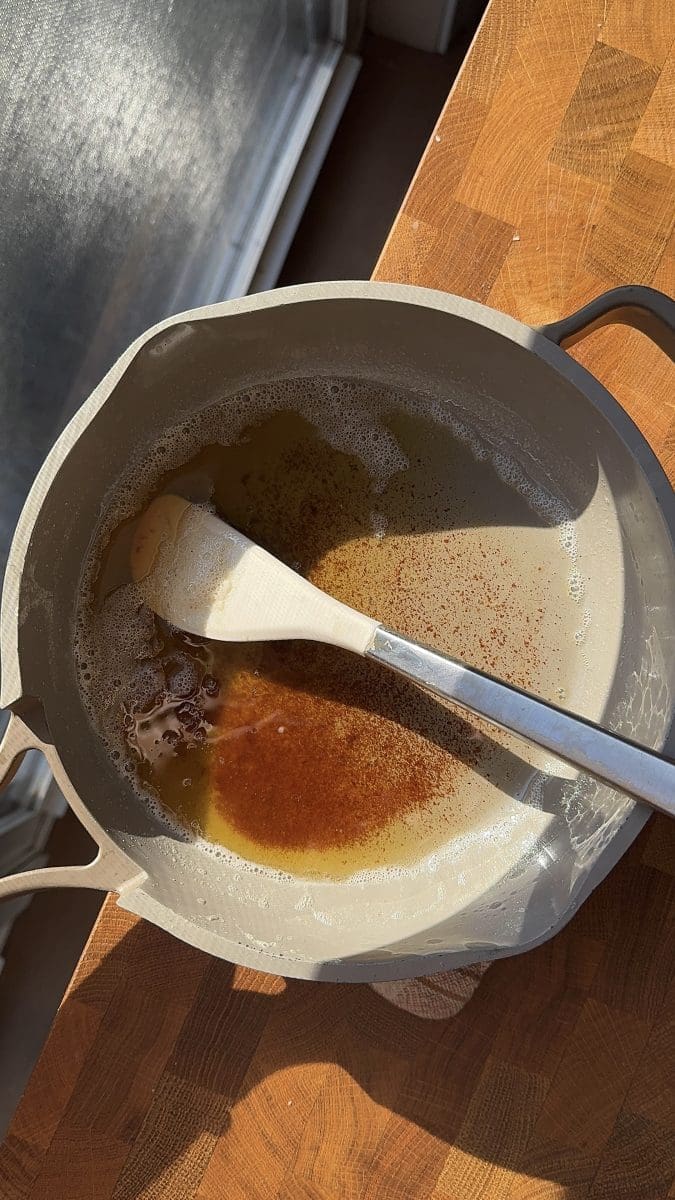 Brown butter in a saucepan