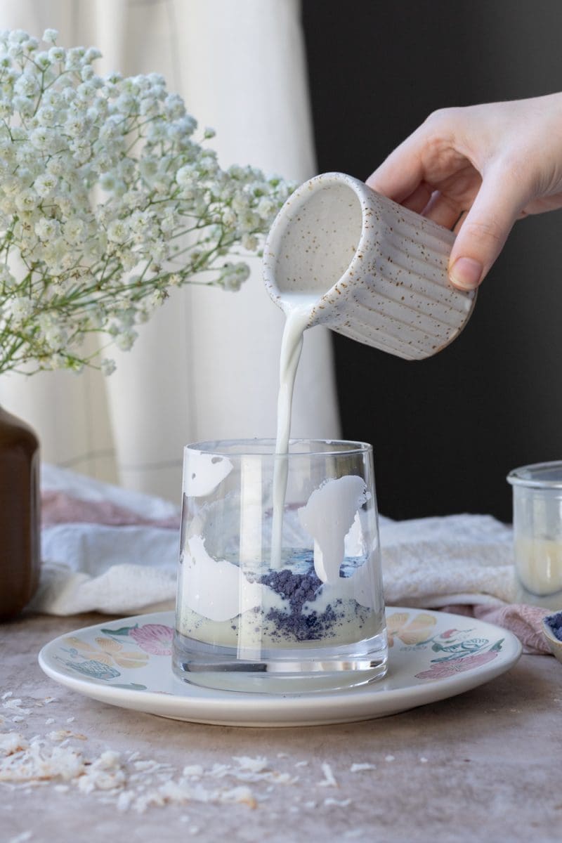 Pouring in the milk