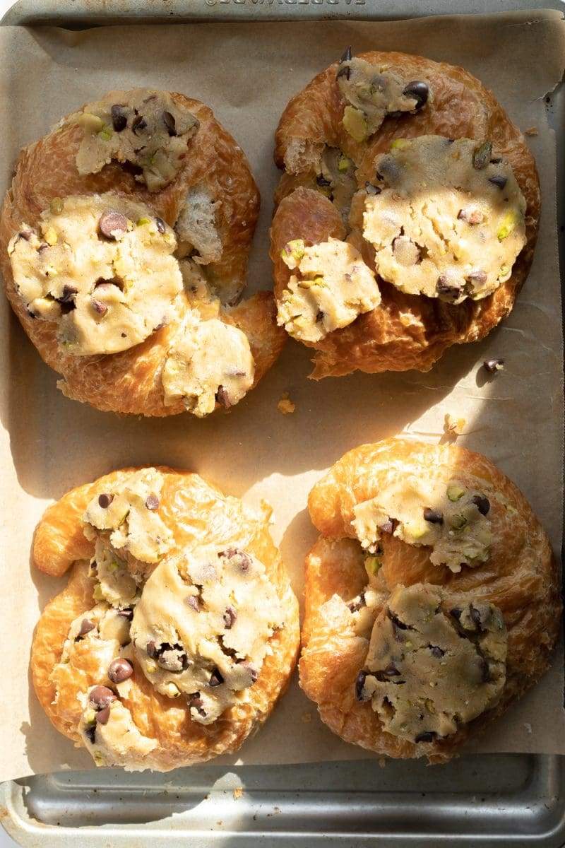 the cookie croissants right before baking
