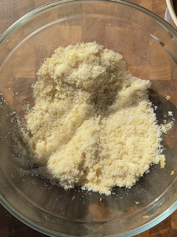 Lemon zest and sugar mixed together.