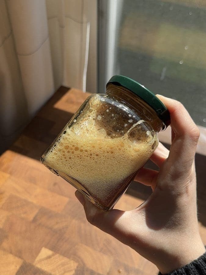 Shaking the espresso and ice.